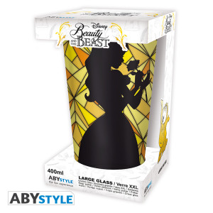 DISNEY - Large Glass - 400ml - The Beauty & the Beast : Belle - x2