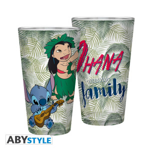 DISNEY - Large Glass - 400ml - Lilo & Stitch - x2