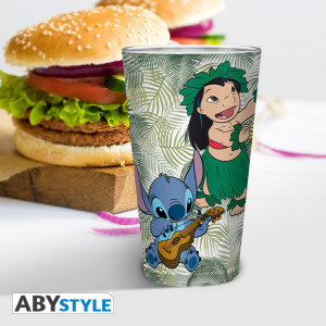 DISNEY - Large Glass - 400ml - Lilo & Stitch - x2