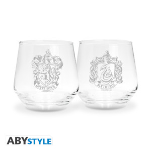 HARRY POTTER - 2 Glass Set Gryffindor & Slytherin*