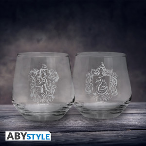 HARRY POTTER - 2 Glass Set Gryffindor & Slytherin*