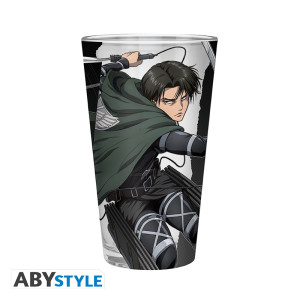 ATTACK ON TITAN - Large Glass - 400ml - Levi S4 - x2