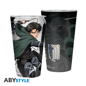 ATTACK ON TITAN - Large Glass - 400ml - Levi S4 - x2