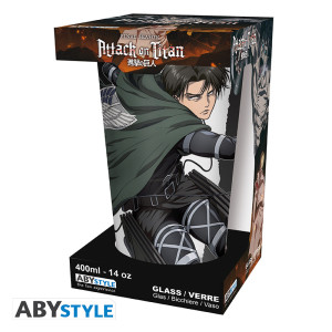 ATTACK ON TITAN - Large Glass - 400ml - Levi S4 - x2