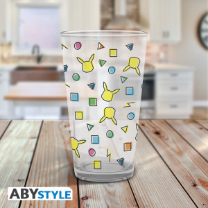 POKEMON - Large Glass - 400ml - Pikachu pattern - x2