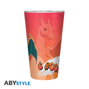 POKEMON - Large Glass Premium - 400ml - Charizard - x2