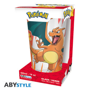 POKEMON - Large Glass Premium - 400ml - Charizard - x2