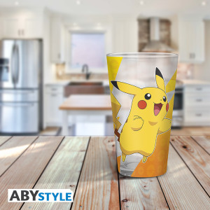 POKEMON - Large Glass Premium  - 400ml - Pikachu foil - x2