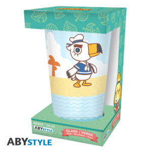 ANIMAL CROSSING - Large Glass - 400ml - "Beach Characters" - box x2