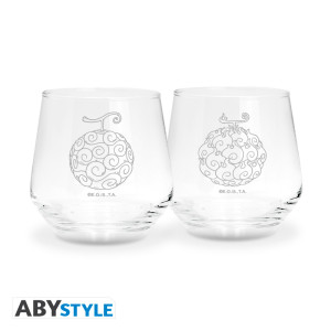 ONE PIECE  - 2 Glass Set - Devils Fruits EUROPE x2