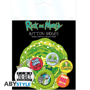 RICK AND MORTY - Pack de Badges - Citations X4