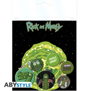 RICK AND MORTY - Badge Pack - Pickle Rick X4*