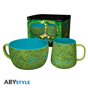 RICK AND MORTY - Breakfast Set Mug + Bowl - Pattern  * DT