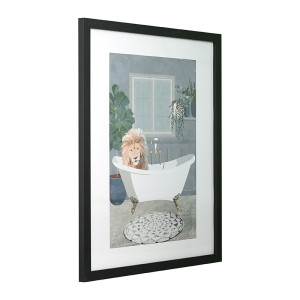 GBEYE - Framed print "Lion takes a bath by Sarah Manovs" (40x50cm) x2
