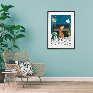 GBEYE - Tirage encadré "Cheetah playing piano par Sarah" (50x70cm) x2