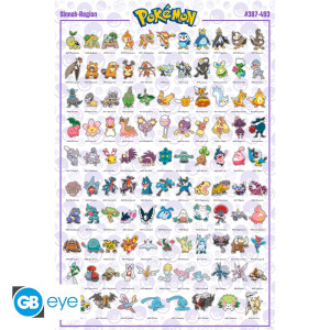 POKEMON - Poster Maxi 91.5x61 - Sinnoh Pokemon French *