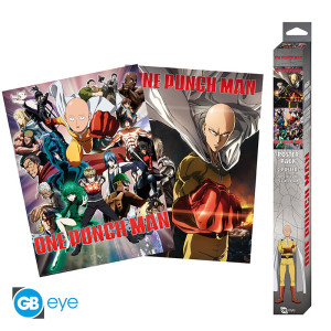 ONE PUNCH MAN - Set 2 Posters Chibi 52x38 - Saitama & Genos x4 *