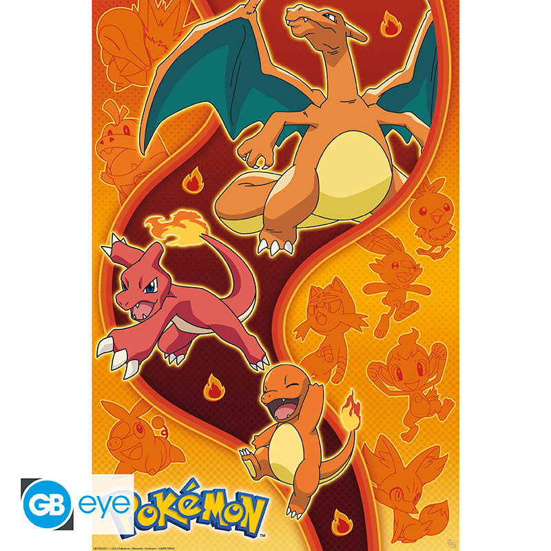 POKEMON - Poster Maxi 91.5x61 FSC Mix - Fire Type