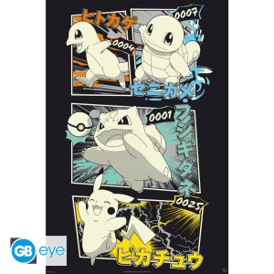 POKEMON - Poster Maxi 91.5x61 FSC MIX - Pikachu & Kanto Starters