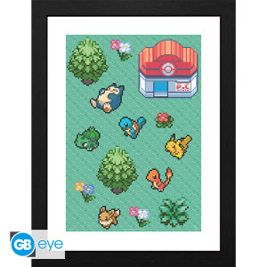 POKEMON - Framed print "Pixel Art" (30x40) x2