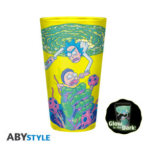 RICK AND MORTY - Pck Glass XXL +Mug+ 2 Coasters"Pattern" *