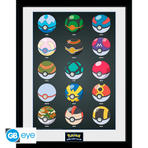 POKEMON - Framed print "Pokeballs" (30x40) x2