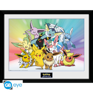 POKEMON - Tirage encadré "Evoli" (30x40) x2