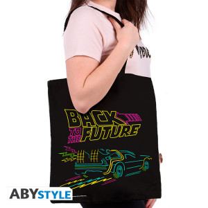 RETOUR VERS LE FUTUR - Tote Bag - "DeLorean Néons"