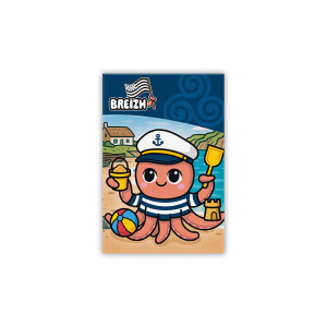 THE GOOD GIFT - Standard Magnet - Pieuvre Breizh Kawaii x4