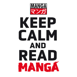 KEEP CALM AND READ MANGA - Sweat Asian Art man without zip white*