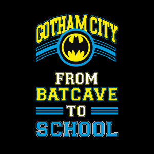 Batman - Man Black tshirt "BATCAVE TO SCHOOL"*