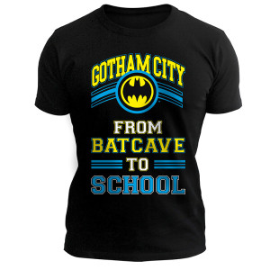 Batman - Man Black tshirt "BATCAVE TO SCHOOL"*