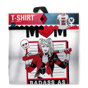 DC COMICS - Woman white tshirt - "MOM BADASS AS HARLEY QUINN"*