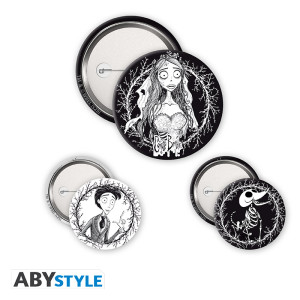 CORPSE BRIDE - Pack de Badges - Trio X4