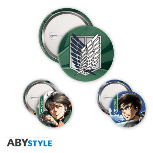 ATTACK ON TITAN - Pack de Badges - Eren & Levi X4