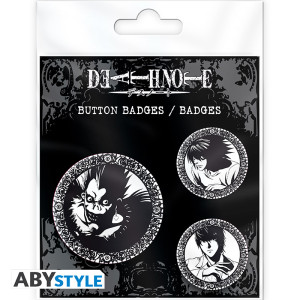 DEATH NOTE - Badge Pack - Light, L & Ryuk X4