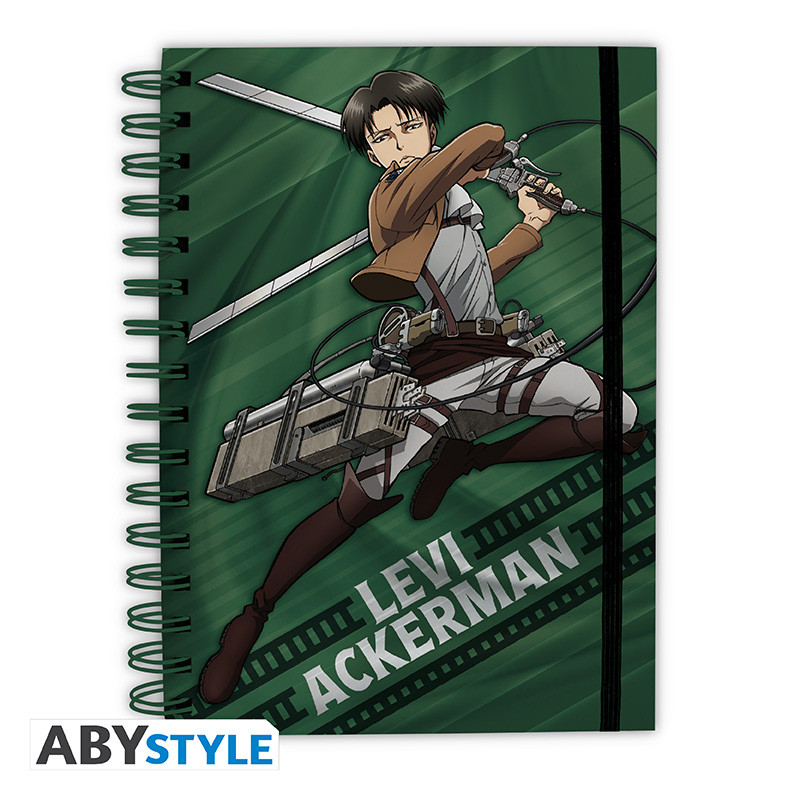 ATTACK ON TITAN - Cahier A5 Spirale "Levi" X4