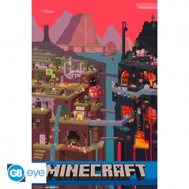 MINECRAFT - Poster "Le monde de Minecraft" roulé filmé (91.5x61)