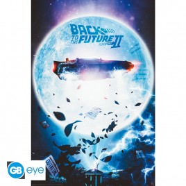RETOUR VERS LE FUTUR - Poster DeLorean volante roulé filmé (91.5x61)