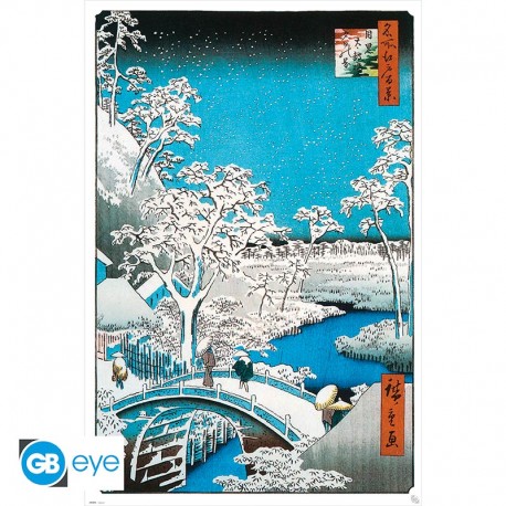 HIROSHIGE - Poster « The Drum Bridge » (91.5x61)