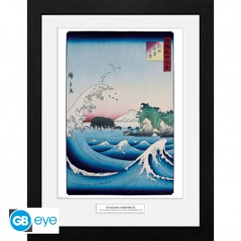 HIROSHIGE - Tirage encadré "The Seven Ri Beach" (30x40) x2