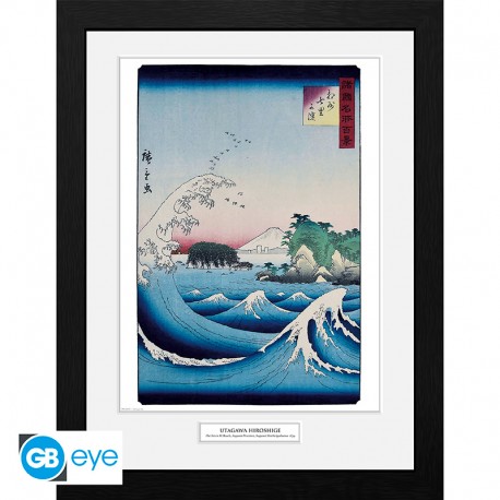 HIROSHIGE - Tirage encadré "The Seven Ri Beach" (30x40) x2
