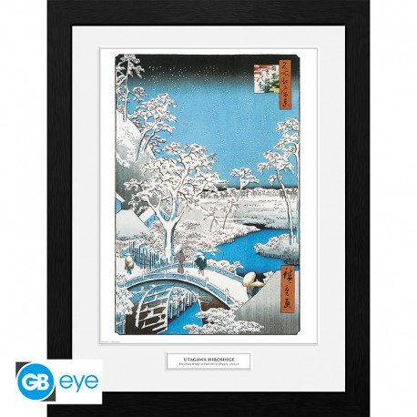 HIROSHIGE - Framed print "The Drum Bridge" (30x40) x2 EXCLU KARIM