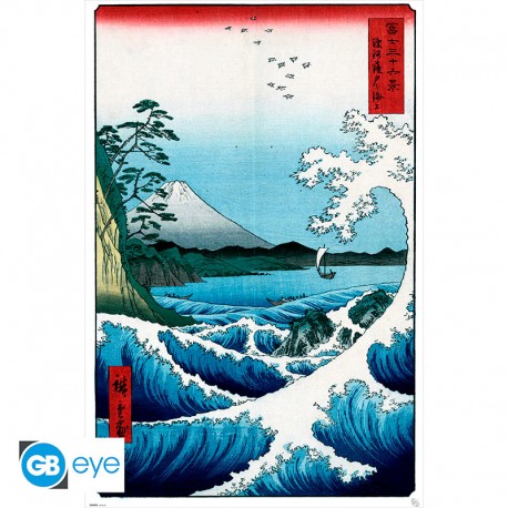 HIROSHIGE - Poster « La mer à Satta » (91.5x61)