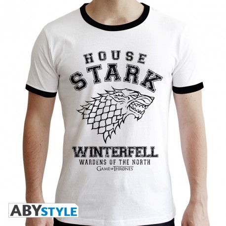 GAME OF THRONES - Tshirt "House Stark" homme MC blanc - premium