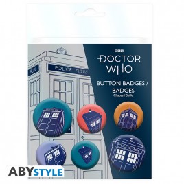 DOCTOR WHO – Pack de Badges – Le Tardis X4