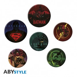 DC COMICS - Pack de Badges - Justice League logos X4