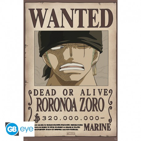 ONE PIECE - Poster Maxi 91.5x61 - Wanted Zoro new