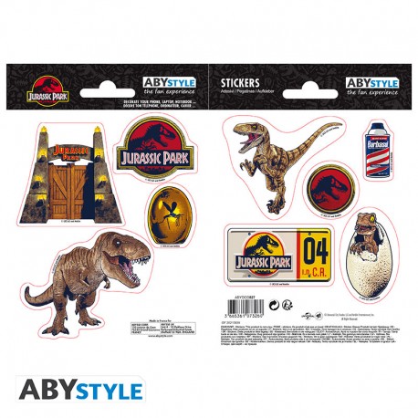 JURASSIC PARK - Stickers - 16x11cm/ 2 sheets - Dinosaurs - Abysse Corp