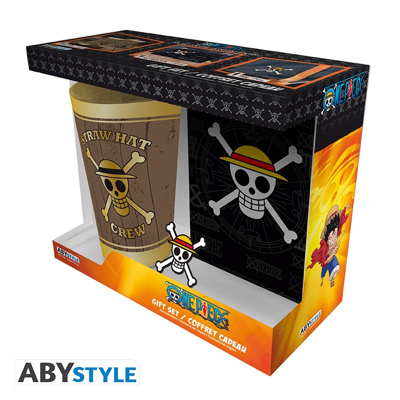 ONE PIECE - Pck Verre 29cl + Keyring + Mini Mug Skull Luffy - J